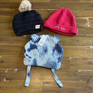 Baby Beanie Bundle Champion Gap Tie Dye Black Red Champion C.C Toddler Knit Hat